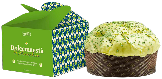 Panettone artisanal à la crème de pistache de Bronte (AOP) - Alba Caffè