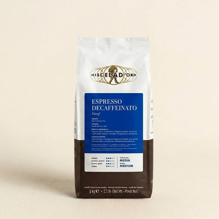 Miscela D'Oro Espresso Decaf - 1kg de café en grain - Alba Caffè