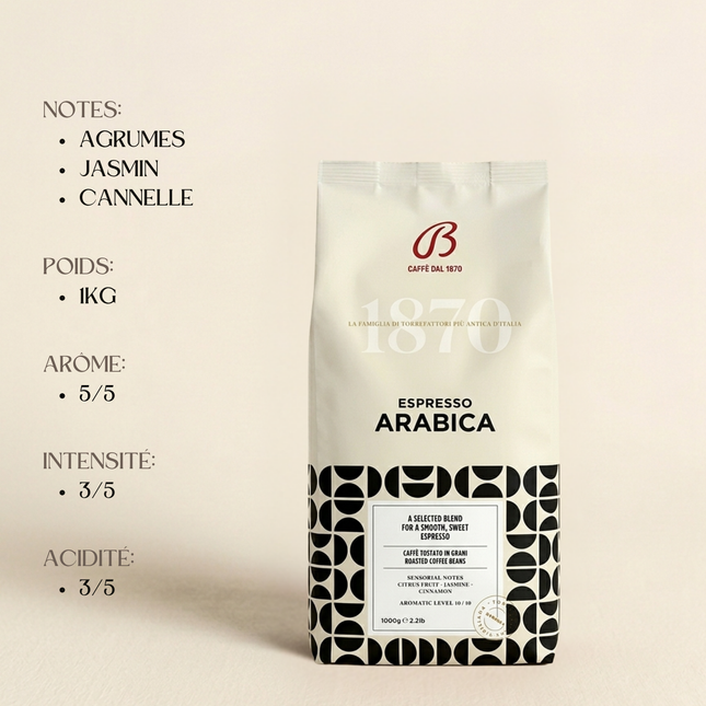 Caffè Barbera Espresso Arabica - 1kg de café en grain - Alba Caffè