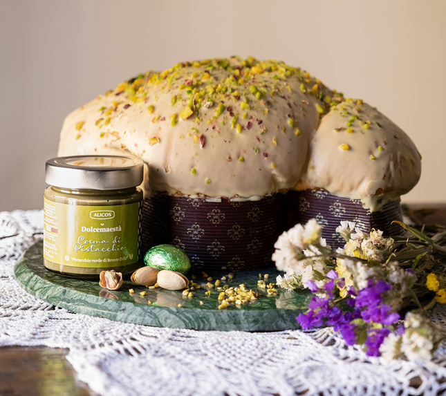 Panettone artisanal à la crème de pistache de Bronte (AOP)