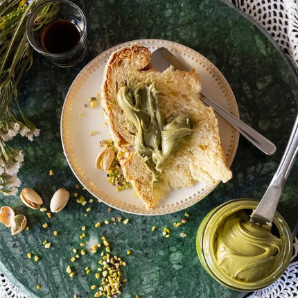Panettone artisanal à la crème de pistache de Bronte (AOP) - Alba Caffè