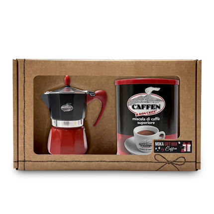Boite cadeau cafetière Italienne + boite café mélange classique - Alba Caffè
