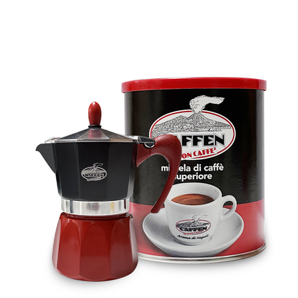 Boite cadeau cafetière Italienne + boite café mélange classique - Alba Caffè