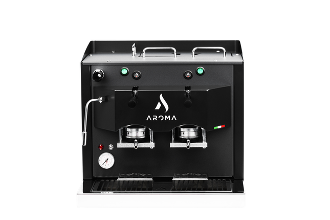 Aroma Compact with Steam noire - machine professionnelle 2 groupes avec vapeur